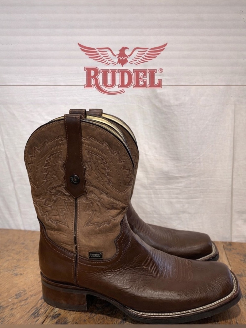 RUDEL Brown Leather Western Boots – Men’s 7.5 EE (Wide)